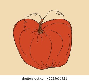 Outline illustration vector image of squashes and pumpkins.
Hand drawn artwork of a pumpkin.
Simple cute original logo.
Hand drawn vector illustration for posters.