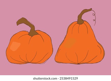 Outline illustration vector image of squashes and pumpkins.
Hand drawn artwork of a pumpkin.
Simple cute original logo.
Hand drawn vector illustration for posters.