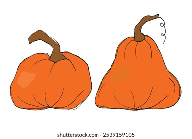 Outline illustration vector image of squashes and pumpkins.
Hand drawn artwork of a pumpkin.
Simple cute original logo.
Hand drawn vector illustration for posters.