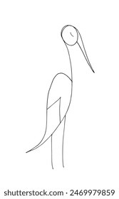 Outline illustration vector image of a stork.
Hand drawn artwork of a stork.
Simple cute original logo.
Hand drawn vector illustration for posters.