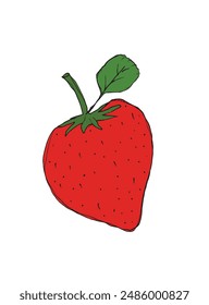 Outline illustration vector image of a  strawberry.
Hand drawn artwork of a strawberry.
Simple cute original logo.
Hand drawn vector illustration for posters.