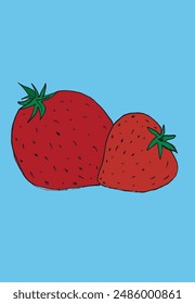 Outline illustration vector image of a  strawberry.
Hand drawn artwork of a strawberry.
Simple cute original logo.
Hand drawn vector illustration for posters.