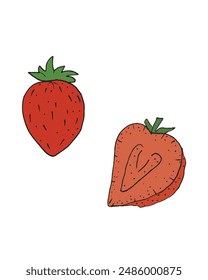 Outline illustration vector image of a  strawberry.
Hand drawn artwork of a strawberry.
Simple cute original logo.
Hand drawn vector illustration for posters.