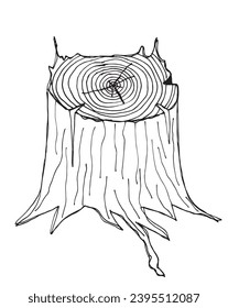 Outline illustration vector image of a stump.
Hand drawn artwork of a log.
Simple cute original logo.
Hand drawn vector illustration for posters, cards, t-shirts.