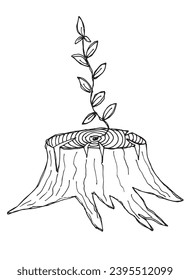 Outline illustration vector image of a stump.
Hand drawn artwork of a log.
Simple cute original logo.
Hand drawn vector illustration for posters, cards, t-shirts.