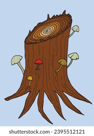 Outline illustration vector image of a stump.
Hand drawn artwork of a log.
Simple cute original logo.
Hand drawn vector illustration for posters, cards, t-shirts.