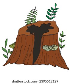 Outline illustration vector image of a stump.
Hand drawn artwork of a log.
Simple cute original logo.
Hand drawn vector illustration for posters, cards, t-shirts.
