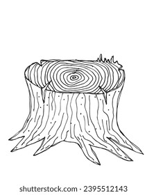 Outline illustration vector image of a stump.
Hand drawn artwork of a log.
Simple cute original logo.
Hand drawn vector illustration for posters, cards, t-shirts.