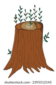 Outline illustration vector image of a stump.
Hand drawn artwork of a log.
Simple cute original logo.
Hand drawn vector illustration for posters, cards, t-shirts.