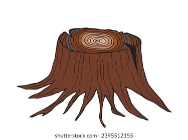 Outline illustration vector image of a stump.
Hand drawn artwork of a log.
Simple cute original logo.
Hand drawn vector illustration for posters, cards, t-shirts.