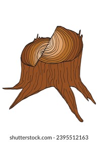 Outline illustration vector image of a stump.
Hand drawn artwork of a log.
Simple cute original logo.
Hand drawn vector illustration for posters, cards, t-shirts.