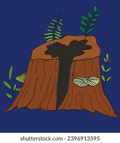 Outline illustration vector image of a stump.
Hand drawn artwork of a log.
Simple cute original logo.
Hand drawn vector illustration for posters, cards, t-shirts.