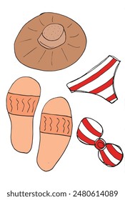 Outline illustration vector image of a summer elements.
Hand drawn artwork of a summer elements.
Simple cute original logo.
Hand drawn vector illustration for posters.