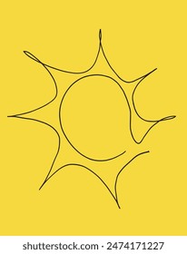 Outline illustration vector image of a sun.
Hand drawn artwork of a sun.
Simple cute original logo.
Hand drawn vector illustration for posters.