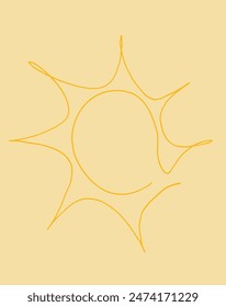 Outline illustration vector image of a sun.
Hand drawn artwork of a sun.
Simple cute original logo.
Hand drawn vector illustration for posters.