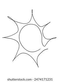 Outline illustration vector image of a sun.
Hand drawn artwork of a sun.
Simple cute original logo.
Hand drawn vector illustration for posters.