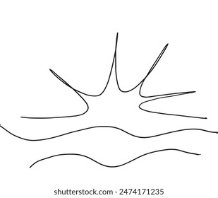 Outline illustration vector image of a sun.
Hand drawn artwork of a sun.
Simple cute original logo.
Hand drawn vector illustration for posters.