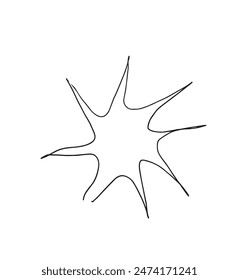 Outline illustration vector image of a sun.
Hand drawn artwork of a sun.
Simple cute original logo.
Hand drawn vector illustration for posters.