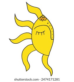 Outline illustration vector image of a sun.
Hand drawn artwork of a sun.
Simple cute original logo.
Hand drawn vector illustration for posters.