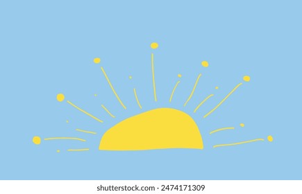 Ilustración de contorno Imagen de un Vector.
Obra de arte dibujada a mano de un sol.
Simple lindo logotipo original.
Ilustración vectorial dibujada a mano para carteles.