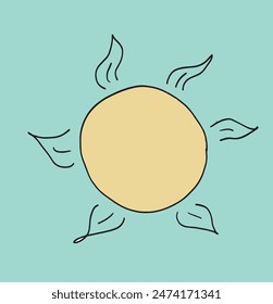Outline illustration vector image of a sun.
Hand drawn artwork of a sun.
Simple cute original logo.
Hand drawn vector illustration for posters.