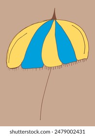 Ilustración de contorno Imagen de Vector de una persiana.
Obra de arte dibujada a mano de una sombrilla.
Simple lindo logotipo original.
Ilustración vectorial dibujada a mano para carteles.