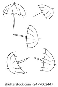 Ilustración de contorno Imagen de Vector de una persiana.
Obra de arte dibujada a mano de una sombrilla.
Simple lindo logotipo original.
Ilustración vectorial dibujada a mano para carteles.