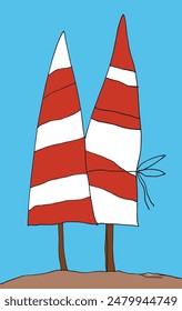 Ilustración de contorno Imagen de Vector de una persiana.
Obra de arte dibujada a mano de una sombrilla.
Simple lindo logotipo original.
Ilustración vectorial dibujada a mano para carteles.