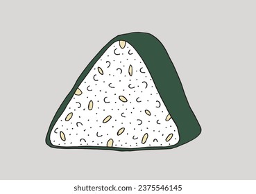 Outline illustration vector image of a sushi.
Hand drawn artwork of a sushi. 
Simple cute original logo.
Hand drawn vector illustration for posters, cards, t-shirts.