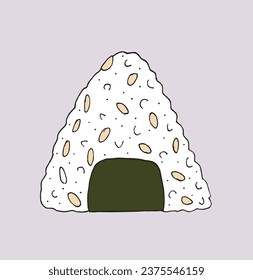 Outline illustration vector image of a sushi.
Hand drawn artwork of a sushi. 
Simple cute original logo.
Hand drawn vector illustration for posters, cards, t-shirts.