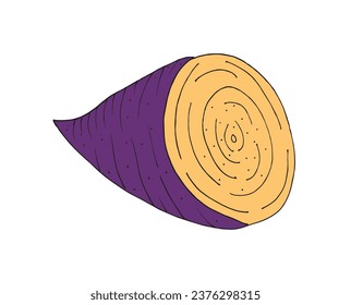 Outline illustration vector image of a sweet potato.
Hand drawn artwork of a sweet potato. 
Simple cute original logo.
Hand drawn vector illustration for posters, cards, t-shirts.