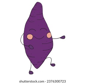 Ilustración de esquema de imagen vectorial de una batata dulce.
Obra artística hecha a mano de una batata. 
Simple y lindo logo original.
Ilustración vectorial dibujada a mano para afiches, tarjetas, camisetas.