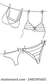 Outline illustration vector image of a swimsuit.
Hand drawn artwork of a swimsuit.
Simple cute original logo.
Hand drawn vector illustration for posters.