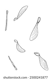 Outline illustration vector image of a sycamore seeds.
Hand drawn artwork of a sycamore seeds.
Simple cute original logo.
Hand drawn vector illustration for posters.
