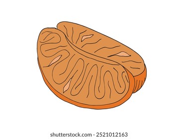 Konturendarstellung, Vektorbild einer Tangerine.
Handgezeichnetes Kunstwerk einer Tangerine.
Einfaches, niedliches Original-Logo.
Handgezeichnete Vektorgrafik für Poster.