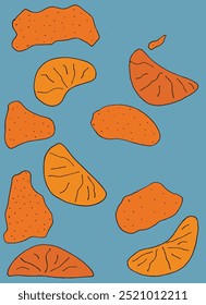 Outline illustration vector image of a tangerine.
Hand drawn artwork of a tangerine.
Simple cute original logo.
Hand drawn vector illustration for posters.