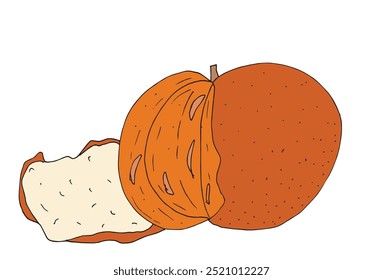 Outline illustration vector image of a tangerine.
Hand drawn artwork of a tangerine.
Simple cute original logo.
Hand drawn vector illustration for posters.
