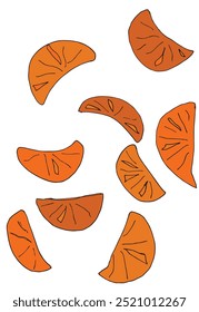 Outline illustration vector image of a tangerine.
Hand drawn artwork of a tangerine.
Simple cute original logo.
Hand drawn vector illustration for posters.