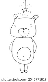 Outline illustration vector image of a teddy.
Hand drawn artwork of a teddy.
Simple cute original logo.
Hand drawn vector illustration for posters.