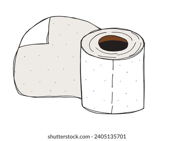 Outline illustration vector image of a toilet paper.
Hand drawn artwork of a toilet paper.
Simple cute original logo.
Hand drawn vector illustration for posters