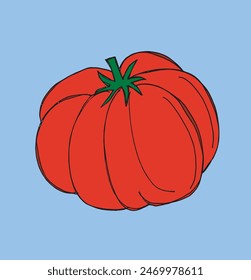 Outline illustration vector image of a tomato.
Hand drawn artwork of a tomato.
Simple cute original logo.
Hand drawn vector illustration for posters.