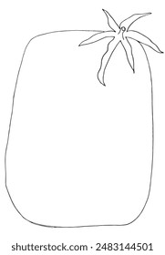 Outline illustration vector image of a tomato.
Hand drawn artwork of a tomato.
Simple cute original logo.
Hand drawn vector illustration for posters.