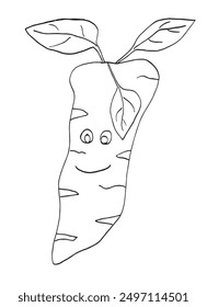 Outline illustration vector image of a wasabi.
Hand drawn artwork of a wasabi.
Simple cute original logo.
Hand drawn vector illustration for posters.