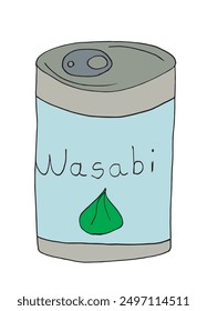 Vektorbild einer Wasabi mit Umrisszeichnung.
Handgezeichnetes Kunstwerk eines Wasabis.
Einfaches, niedliches Original-Logo.
Handgezeichnete Vektorgrafik für Poster.