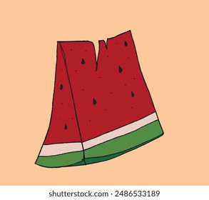 Outline illustration vector image of a watermelon.
Hand drawn artwork of a watermelon.
Simple cute original logo.
Hand drawn vector illustration for posters.