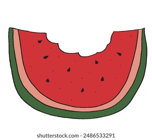 Outline illustration vector image of a watermelon.
Hand drawn artwork of a watermelon.
Simple cute original logo.
Hand drawn vector illustration for posters.