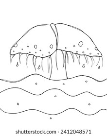 Outline illustration vector image of a whale tail.
Hand drawn artwork of a big fish tail.
Simple cute original logo.
Hand drawn vector illustration for posters