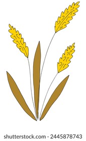 Outline illustration vector image of a wheat.
Hand drawn artwork of a wheat.
Simple cute original logo.
Hand drawn vector illustration for posters.
