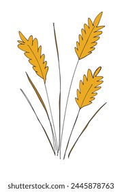 Outline illustration vector image of a wheat.
Hand drawn artwork of a wheat.
Simple cute original logo.
Hand drawn vector illustration for posters.
