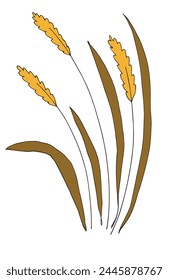 Outline illustration vector image of a wheat.
Hand drawn artwork of a wheat.
Simple cute original logo.
Hand drawn vector illustration for posters.